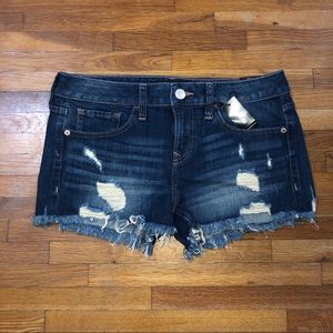 Express low rise distressed shortie
